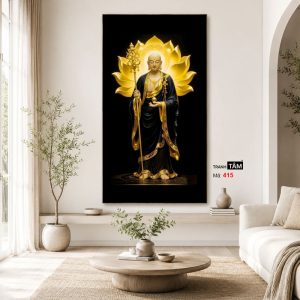 Địa Tạng Vương Bồ Tát | Tranh hộp đèn cao cấp | Mã tranh 415 | Tranh TÂM - Ảnh 4