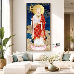 Địa Tạng Vương Bồ Tát | Tranh hộp đèn cao cấp | Mã tranh 417 | Tranh TÂM - Ảnh 5