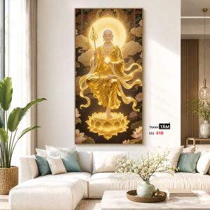 Địa Tạng Vương Bồ Tát | Tranh hộp đèn cao cấp | Mã tranh 418 | Tranh TÂM - Ảnh 5