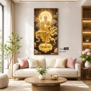 Địa Tạng Vương Bồ Tát | Tranh hộp đèn cao cấp | Mã tranh 418 | Tranh TÂM - Ảnh 3