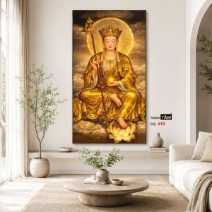Địa Tạng Vương Bồ Tát | Tranh hộp đèn cao cấp | Mã tranh 419 | Tranh TÂM - Ảnh 4