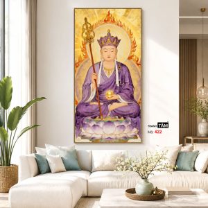Địa Tạng Vương Bồ Tát | Tranh hộp đèn cao cấp | Mã tranh 422 | Tranh TÂM - Ảnh 5