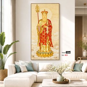 Địa Tạng Vương Bồ Tát | Tranh hộp đèn cao cấp | Mã tranh 423 | Tranh TÂM - Ảnh 5