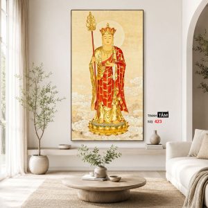 Địa Tạng Vương Bồ Tát | Tranh hộp đèn cao cấp | Mã tranh 423 | Tranh TÂM - Ảnh 4