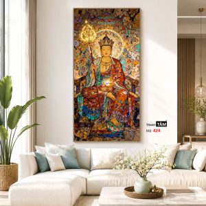 Địa Tạng Vương Bồ Tát | Tranh hộp đèn cao cấp | Mã tranh 424 | Tranh TÂM - Ảnh 5