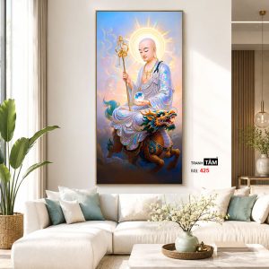 Địa Tạng Vương Bồ Tát | Tranh hộp đèn cao cấp | Mã tranh 425 | Tranh TÂM - Ảnh 5