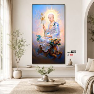 Địa Tạng Vương Bồ Tát | Tranh hộp đèn cao cấp | Mã tranh 425 | Tranh TÂM - Ảnh 4