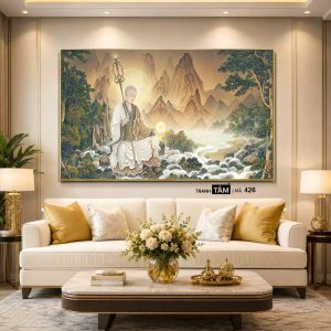 Alternative view of Địa Tạng Vương Bồ Tát | Tranh hộp đèn cao cấp | Mã tranh 426 | Tranh TÂM