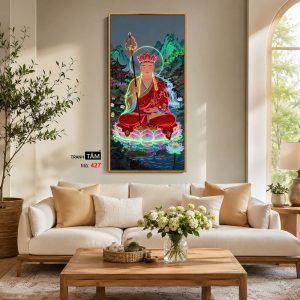 Alternative view of Địa Tạng Vương Bồ Tát | Tranh hộp đèn cao cấp | Mã tranh 427 | Tranh TÂM