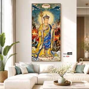 Địa Tạng Vương Bồ Tát | Tranh hộp đèn cao cấp | Mã tranh 428 | Tranh TÂM - Ảnh 5