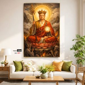 Alternative view of Địa Tạng Vương Bồ Tát | Tranh hộp đèn cao cấp | Mã tranh 431 | Tranh TÂM