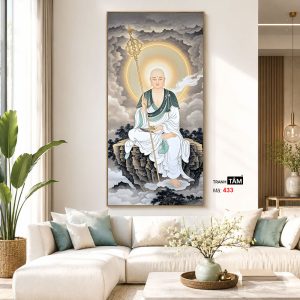 Địa Tạng Vương Bồ Tát | Tranh hộp đèn cao cấp | Mã tranh 433 | Tranh TÂM - Ảnh 5