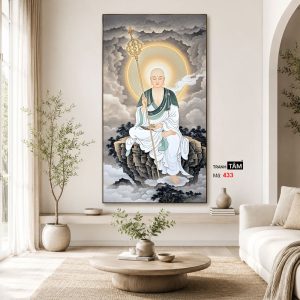 Địa Tạng Vương Bồ Tát | Tranh hộp đèn cao cấp | Mã tranh 433 | Tranh TÂM - Ảnh 4