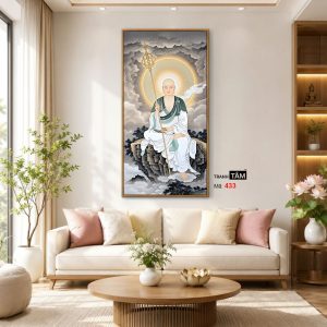 Địa Tạng Vương Bồ Tát | Tranh hộp đèn cao cấp | Mã tranh 433 | Tranh TÂM - Ảnh 3