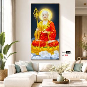 Địa Tạng Vương Bồ Tát | Tranh hộp đèn cao cấp | Mã tranh 434 | Tranh TÂM - Ảnh 5