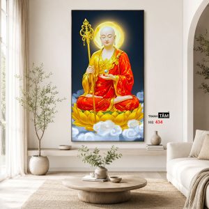 Địa Tạng Vương Bồ Tát | Tranh hộp đèn cao cấp | Mã tranh 434 | Tranh TÂM - Ảnh 4