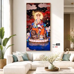 Địa Tạng Vương Bồ Tát | Tranh hộp đèn cao cấp | Mã tranh 435 | Tranh TÂM - Ảnh 5