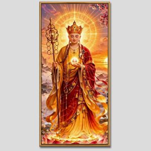 Địa Tạng Vương Bồ Tát | Tranh hộp đèn cao cấp | Mã tranh 436 | Tranh TÂM