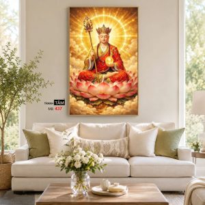 Địa Tạng Vương Bồ Tát | Tranh hộp đèn cao cấp | Mã tranh 437 | Tranh TÂM - Ảnh 4