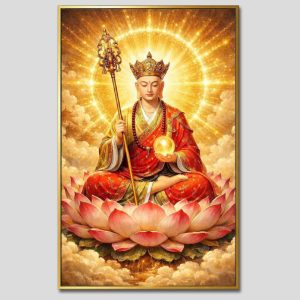 Địa Tạng Vương Bồ Tát | Tranh hộp đèn cao cấp | Mã tranh 437 | Tranh TÂM