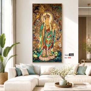 Địa Tạng Vương Bồ Tát | Tranh hộp đèn cao cấp | Mã tranh 438 | Tranh TÂM - Ảnh 5