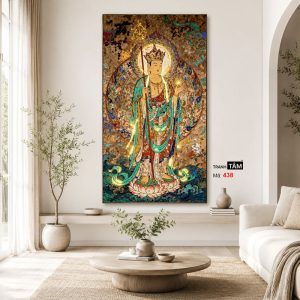 Địa Tạng Vương Bồ Tát | Tranh hộp đèn cao cấp | Mã tranh 438 | Tranh TÂM - Ảnh 4