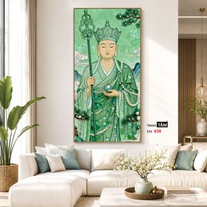 Địa Tạng Vương Bồ Tát | Tranh hộp đèn cao cấp | Mã tranh 439 | Tranh TÂM - Ảnh 5