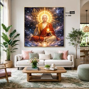Địa Tạng Vương Bồ Tát | Tranh hộp đèn cao cấp | Mã tranh 440 | Tranh TÂM - Ảnh 4