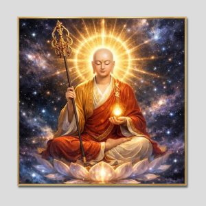 Địa Tạng Vương Bồ Tát | Tranh hộp đèn cao cấp | Mã tranh 440 | Tranh TÂM