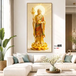 Địa Tạng Vương Bồ Tát | Tranh hộp đèn cao cấp | Mã tranh 441 | Tranh TÂM - Ảnh 5