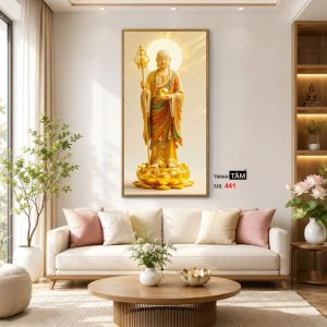Địa Tạng Vương Bồ Tát | Tranh hộp đèn cao cấp | Mã tranh 441 | Tranh TÂM - Ảnh 3