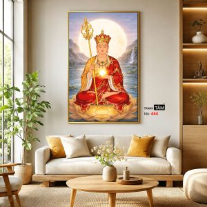Địa Tạng Vương Bồ Tát | Tranh hộp đèn cao cấp | Mã tranh 444 | Tranh TÂM - Ảnh 3