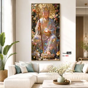 Địa Tạng Vương Bồ Tát | Tranh hộp đèn cao cấp | Mã tranh 445 | Tranh TÂM - Ảnh 5