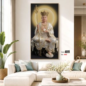 Địa Tạng Vương Bồ Tát | Tranh hộp đèn cao cấp | Mã tranh 446 | Tranh TÂM - Ảnh 5