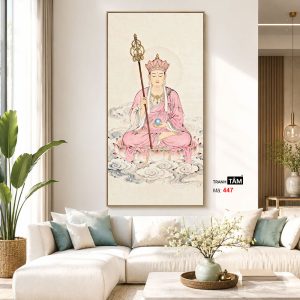 Địa Tạng Vương Bồ Tát | Tranh hộp đèn cao cấp | Mã tranh 447 | Tranh TÂM - Ảnh 5