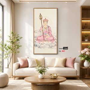 Địa Tạng Vương Bồ Tát | Tranh hộp đèn cao cấp | Mã tranh 447 | Tranh TÂM - Ảnh 3