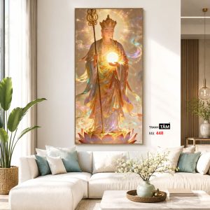 Địa Tạng Vương Bồ Tát | Tranh hộp đèn cao cấp | Mã tranh 448 | Tranh TÂM - Ảnh 5