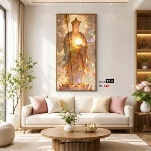 Địa Tạng Vương Bồ Tát | Tranh hộp đèn cao cấp | Mã tranh 448 | Tranh TÂM - Ảnh 3