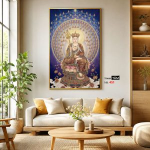 Địa Tạng Vương Bồ Tát | Tranh hộp đèn cao cấp | Mã tranh 451 | Tranh TÂM - Ảnh 3