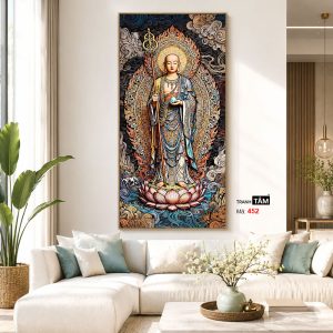 Địa Tạng Vương Bồ Tát | Tranh hộp đèn cao cấp | Mã tranh 452 | Tranh TÂM - Ảnh 5