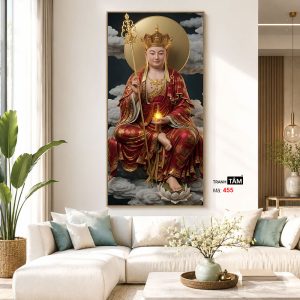 Địa Tạng Vương Bồ Tát | Tranh hộp đèn cao cấp | Mã tranh 455 | Tranh TÂM - Ảnh 5
