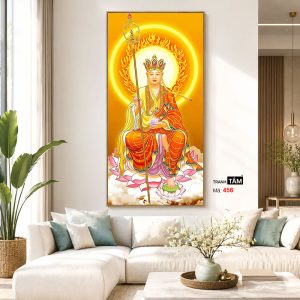 Địa Tạng Vương Bồ Tát | Tranh hộp đèn cao cấp | Mã tranh 456 | Tranh TÂM - Ảnh 5