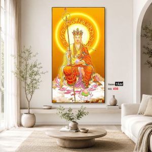 Địa Tạng Vương Bồ Tát | Tranh hộp đèn cao cấp | Mã tranh 456 | Tranh TÂM - Ảnh 4