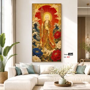 Địa Tạng Vương Bồ Tát | Tranh hộp đèn cao cấp | Mã tranh 457 | Tranh TÂM - Ảnh 5