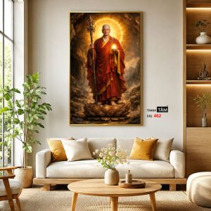 Địa Tạng Vương Bồ Tát | Tranh hộp đèn cao cấp | Mã tranh 462 | Tranh TÂM - Ảnh 3