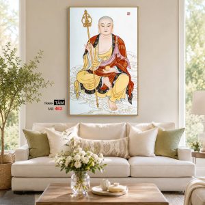 Địa Tạng Vương Bồ Tát | Tranh hộp đèn cao cấp | Mã tranh 463 | Tranh TÂM - Ảnh 4