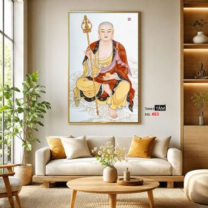 Địa Tạng Vương Bồ Tát | Tranh hộp đèn cao cấp | Mã tranh 463 | Tranh TÂM - Ảnh 3