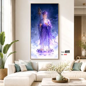 Địa Tạng Vương Bồ Tát | Tranh hộp đèn cao cấp | Mã tranh 466 | Tranh TÂM - Ảnh 5