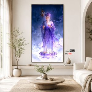 Địa Tạng Vương Bồ Tát | Tranh hộp đèn cao cấp | Mã tranh 466 | Tranh TÂM - Ảnh 4