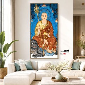 Địa Tạng Vương Bồ Tát | Tranh hộp đèn cao cấp | Mã tranh 467 | Tranh TÂM - Ảnh 5